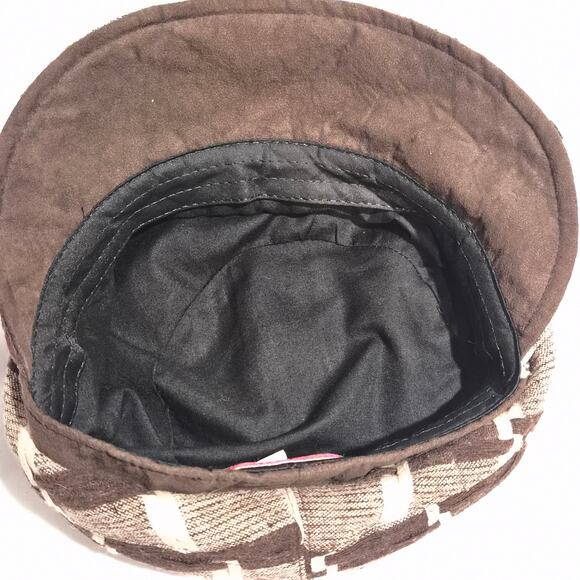 Sheng Xi Fu Vintage Plaid Newsboy Hat Brown Goblincore Cabbie Cap main image 5